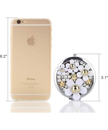 La Vogue Daisy Pattern Perfume Compact Mirror for Women - Portable Handbag Makeup Mirror - Buy Online on SooperMarket.com