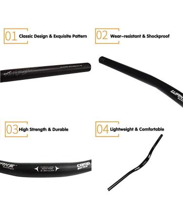 Wake 31.8mm Mountain Bike Handlebar 780mm - Aluminium Alloy MTB Riser Bars for Downhill Cycling - Black - Buy Online on SooperMarket.com