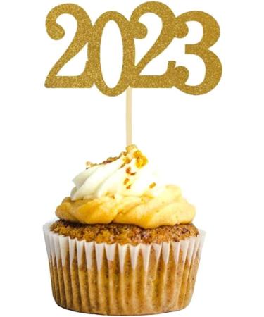 Knadgbft 48PCS 2023 Year Gold Graduation Cupcake Toppers 2023 Graduation Decorations Food Decor/Graduation Grad Cap Party/Mini Cake Decor Insert - Buy Online on SooperMarket.com