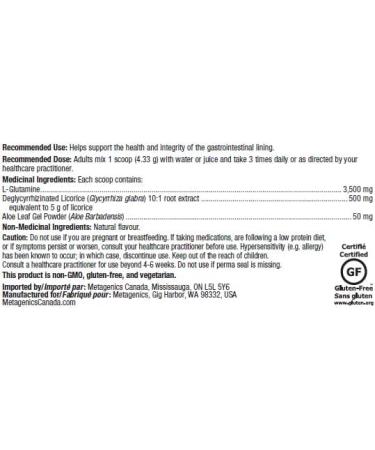 Metagenics Glutagenics - L Glutamine Formula for Healthy Gastrointestinal Lining Support Proper Digestion and Immune Support - 259 8 g - 9.16 oz - 60 Servings - Buy Online on SooperMarket.com