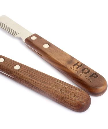 Dog Professional Stripping Knife for Border Terrier Grooming - Ergonomic Wooden Handle (Right) - Buy Online on SooperMarket.com