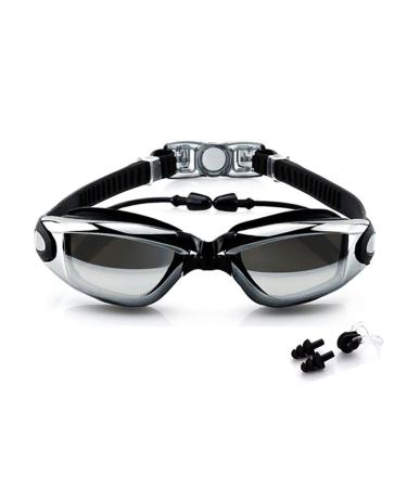 Beeway swimming goggles Premium comfortably swim Google fastened 2 anti-fog UV protection lenses fully adjustable for adult men and children 8 + black