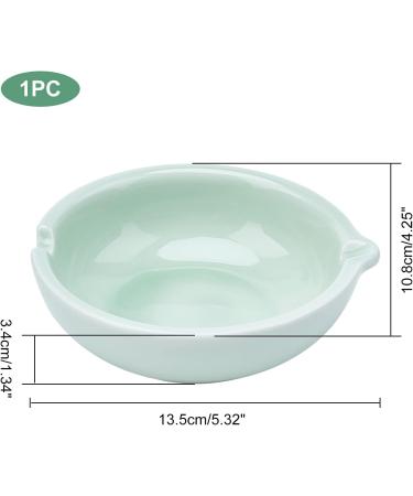 PandaHall Pottery Ink Plate Porcelain Brush Rest Dish - Light Green | Ideal for Chinese Calligraphy and Sumi-e Painting - Buy Online on SooperMarket.com