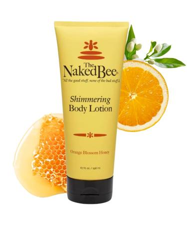 The Naked Bee Shimmering Orange Blossom Honey Hand & Body Lotion 6.7oz. Moisturising Body Lotion for Women. Shimmer Body Lotion Hydrating Skin Care. Moisturising Shimmer Body Lotion for Hydration.