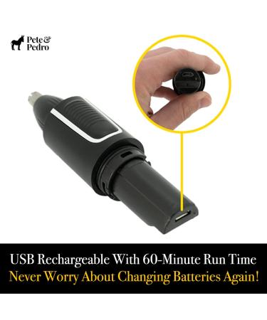 Pete & Pedro Nose & Ear Hair Trimmer - Multi-Attachment Grooming Kit for Men & Women | Stainless Steel Wet/Dry USB | Shark Tank Featured - Buy Online on SooperMarket.com