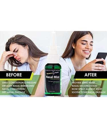 Doctor's Touch Nasal Spray for Dry Nose - Aloe & Colloidal Silver Sinus Support - Drug Free Relief for Sinus Congestion - 1oz - Buy Online on SooperMarket.com