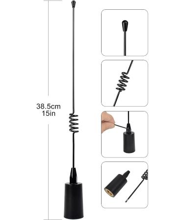 UAYESOK 15 Inch Stainless Steel Marine VHF Antenna for Cobra, Icom, Uniden, Standard Horizon Radio - Low Profile Design with 16.4ft Coaxial Cable - Buy Online on SooperMarket.com