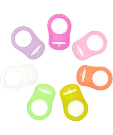 JZK 7-Pack Silicone Baby Dummy Clip Ring and Pacifier Holder Straps for Girls - Mam Soothers Compatible | Multicolor Baby Girl Accessories - Buy Online on SooperMarket.com
