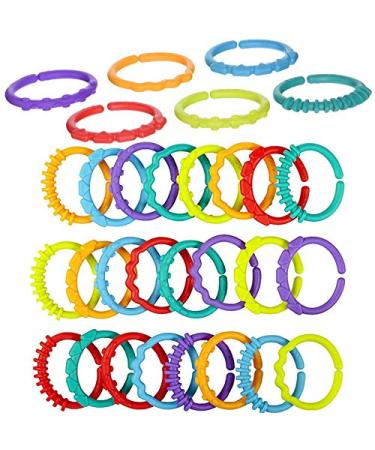 24pcs Rainbow Teething Rings for Babies | Safe Gift & Toy | International Shipping - Buy Online on SooperMarket.com