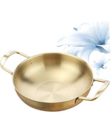 Alipis 2pcs Skillet Pan Woks and Stir Fry Pans Stainless Stock Pot for Soup Stainless Steel Dinner Plates Chinese Wok Nonstick Stovetop Wok Korean Noodle Ramen Pot Non- Italy Non Stick Size 1x2pcs Goldenx2pcs - Buy Online on SooperMarket.com