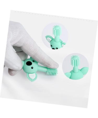 Kisangel Soft Bristle Toddler Toothbrush | Animal Teether Baby Toy Brush | Green Silicone Infant Toothbrush - Buy Online on SooperMarket.com