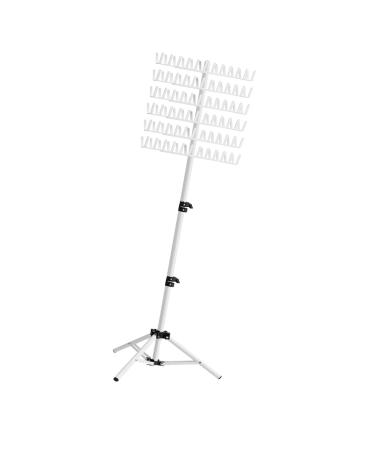Folpus Braiding Hair Rack Double Sided Standing Hair Stand 144 Pegs Hair Braiding Rack Hair Extension Holder for Stylists Braiders white White 76-128cm