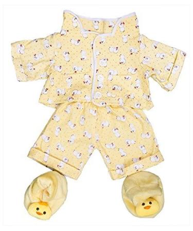 Yellow chick pyjamas & slippers pjs outfit / teddy clothes to fit 15" Build a Bear bears