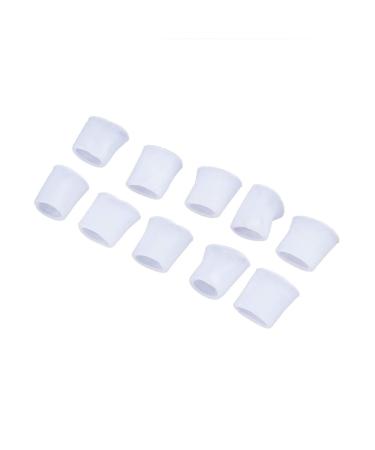 FOMIYES Toe Separator 5 Pairs of Gel Toe Protectors Silicone Corn Toe Seperator Toe Sleeves for Blisters Little Toe (White Open Sleeve ) Gel Toe Protector