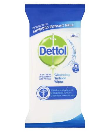 Dettol Anti - Bacterial Cleansing Surface 30 Wipes 30 Count (Pack of 1)