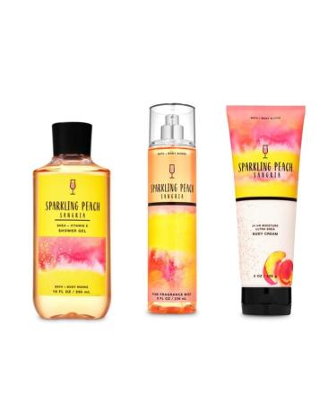 Bath and Body Works - Sparkling Peach Sangria - 3 pc Bundle - Shower Gel  Fine Fragrance Mist and Ultra Shea Body Cream - (2020)