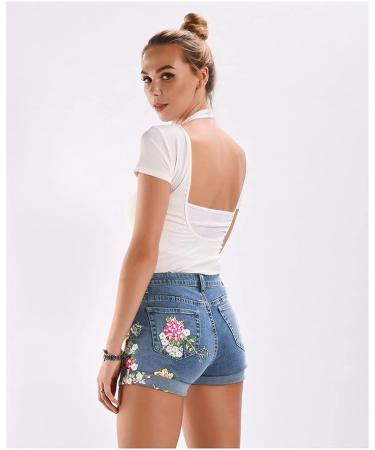 COMLIFE Women's Irregular Denim Shorts with Tassels | Mid Waisted | Blue-sl095 - Buy Online on SooperMarket.com
