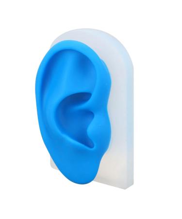 Silicone Ear Model Ear Acupuncture Practice Model Soft Simulated Ear Model for Hearing Amplifier Display Teaching Hearing Aid Wearing Demonstration (Blue)