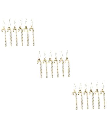 Cabilock Artificial Garland 18 Pcs Crutch Pendant Children s Toys Christmas Hanging Ornaments Candy Crutch Christmas Pendant Set