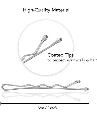 BasicSense 30PCS Silver Metal Bobby Kirby Hair Pins - Stylish Hair Accessories - Buy Online on SooperMarket.com