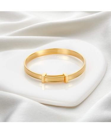 Molly Brown London 18ct Gold Plated Sterling Silver Heritage Baby Bangle - Buy Online on SooperMarket.com