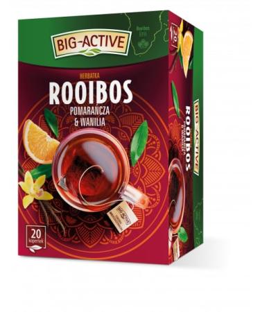 Big-Active Rooibos Orange & Vanilla Herbal Tea Natural Pure And Refreshing Herbal Fruit Infusion Herbapol