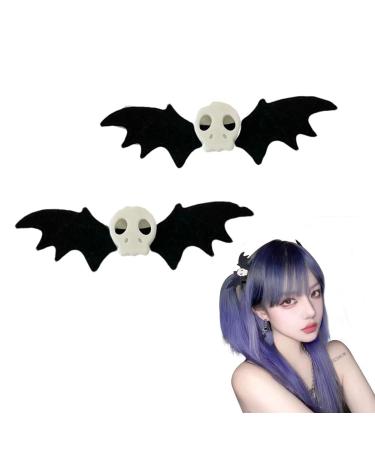Bat Skull Hair Clips for Women Girls Halloween Bat Devil Wings Hair Barrettes for Girls Skull Bone Hair Clip for Cosplay Halloween Costume Accessories