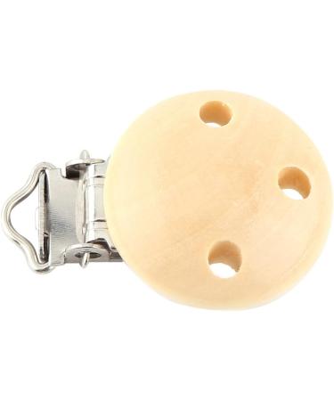 10Pcs Cute Round Wooden Baby Pacifier Clips - Natural Infant Nipple Clasps with 3 Holes | International Shipping - Buy Online on SooperMarket.com