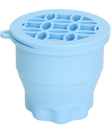Makeup Brush Scrubber Multifunctional 2 in 1 Folding Palm Size Portable Makeup Brush Cleaning Bowl for Daily (Blue) - Buy Online on SooperMarket.com