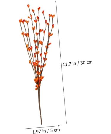 5pcs Artificial Berry Branch Christmas Ornaments Christmas Decoration Christmas Garland Berry Artificial Tree Picks Holly Berry Sprigs Plants Decor Plastic Small Fruit Halloween Orange 30x5cm - Buy Online on SooperMarket.com