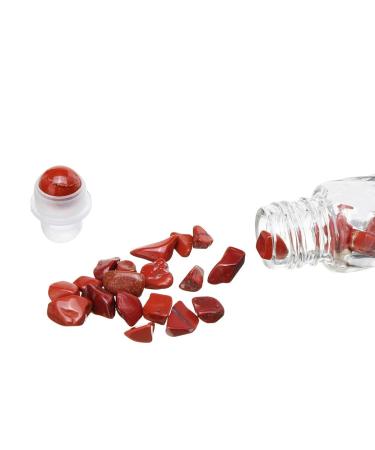 10 Pack 10ml Gemstone Roller Bottles with Healing Crystal Chips - Clear Glass Roll on Bottle for Essential Oils - Silver Lid - Natural Crystal Stones Roller Balls - Buy Online on SooperMarket.com