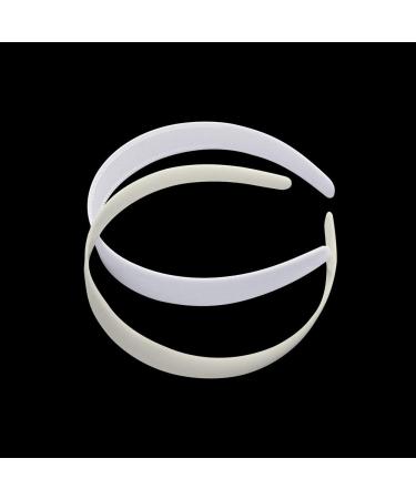 20pcs Ivory & White Plastic Headbands - Plain Hairbands with Teeth for Comfortable Styling - Buy Online on SooperMarket.com
