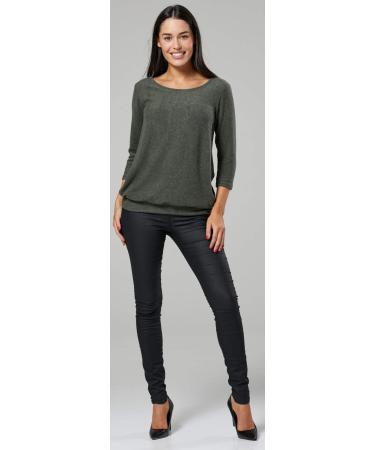 Happy Mama Maternity Nursing Striped Jumper Top 16-18 Khaki Melange - Buy Online on SooperMarket.com