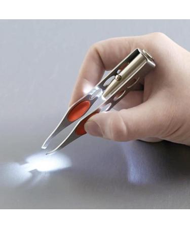 1PC Tweezers With Light Stainless Steel Eyebrow Tweezer Hair Removal Spotlight Eyelash Tweezer Eyebrow Tweezer Professional Beauty Tools Illuminate Dark Areas - Buy Online on SooperMarket.com