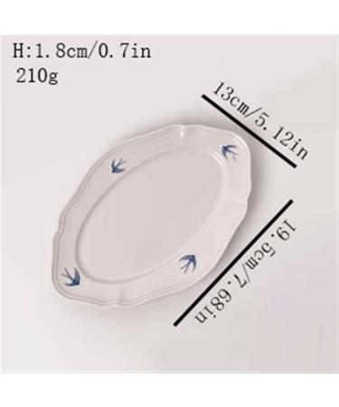 Dinnerware Dishes Plates Swallow Embossed Dining Plate Vintage Tableware Solid Simple Fish Plate Household Kitchen Restaurant Ceramic Dining Plate Oval Fish Plate Dinner Restaurant Family Party Plates Small - Buy Online on SooperMarket.com
