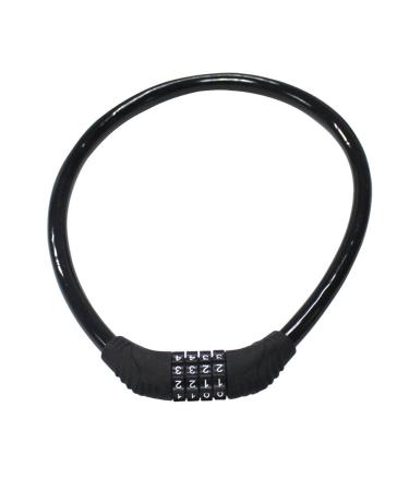 Sanwo Security Bike Lock 4 Digit Resettable Combination Cable Lock for Bicycle, 2 Feet x 1/2 Inch Black