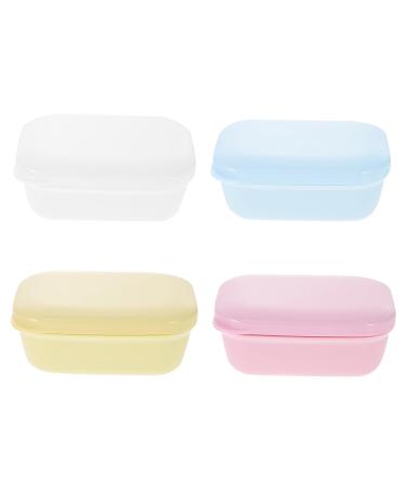 Cabilock 4pcs Box Soap Bar Case Suction Cup Soap Holder Bathroom Soap Bar Soap Holder Dish Soap Container with Lid Soap Dish with Lid Soap Container Soap Case With Cover Drain