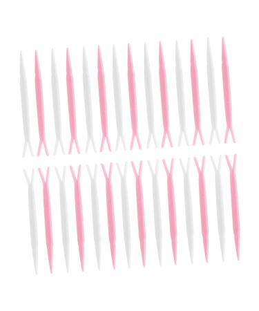 NOLITOY 100pcs Double Eyelid Y-shaped Fork Makeup Fork Glue Tape Nail Display Stand Makeup Accessories Eyelid Aid Fork T Tool Stickers Cosmetic Accessory Abs Eye Patch Make up