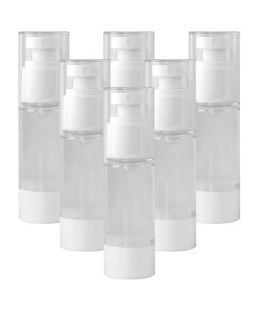 Airless Pump Bottles Jar Airless Pump 6PCS 30ml Transparent Portable Travel Spray Bottle with Dust Cover Reusable Refillable Travel Bottles for Toner Flat
