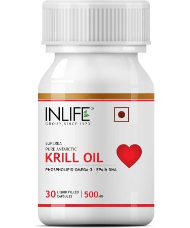 IN.LIFE Krill Oil (Superba Phospholipid Omega 3 with Astaxanthin 500 mg - 30 Capsules (Pack of 1) - Buy Online on SooperMarket.com