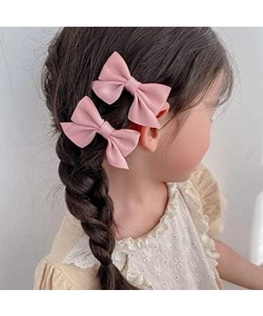 Girls Pink Bow Hair Clips - Set of 2 Cute Barrettes for Little Girls | Hair Accessories - Buy Online on SooperMarket.com