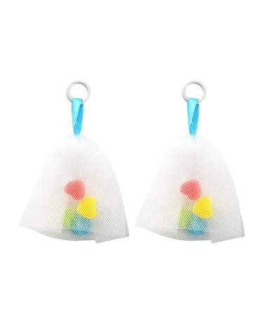 2pcs Household Bath Shower Washing Face Body Cleaning Foam Mesh Blister Bag Bathroom Accessories Foam Net