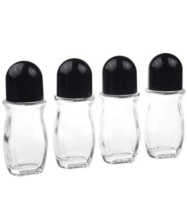 Eco-Fused Refillable Glass Roll-On Deodorant Bottles 4-Pack - 1.7 Oz (50 ml) - Leak-Proof with Twist Cap - 20pcs Labels Included - for DIY Homemade Natural Deodorant Sunscreen Moisturizer