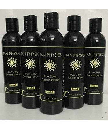 5 bottles (8 fl oz each) Tan Physics True Color Sunless Tanner