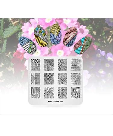 4pcs Nail Art Stamping Plates - Geometric Texture Wreath Pattern Templates for DIY Nail Design | International Shipping Available - Buy Online on SooperMarket.com