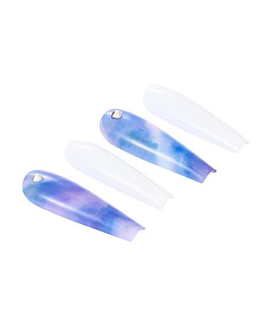 Brishow Artificial Long Press-On Ballerina Nails - 24pcs Purple & White Acrylic Stick-On Nails for Women & Girls - Full Cover Hair Coloring - Buy Online on SooperMarket.com