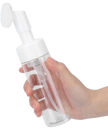 Silicone Brush Head Foaming Bottle Transparent Deep Clean Facial Pores Spiral Bottle Mouth Large Diameter Round Concave Bottom Fastening Pump Head Press Type Foaming Pump Head 150ML - Buy Online on SooperMarket.com