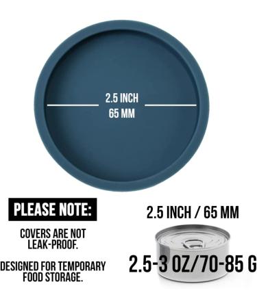 OHMO 2 Pack Dark Blue Cat Food Can Lids - Silicone Covers for 2.5 oz Cans (3 oz) | Small Size - Pet Food Can Lids - Buy Online on SooperMarket.com