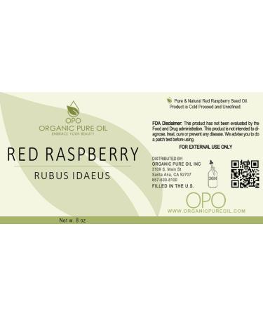 Organic Red Raspberry Seed Oil - 100% Pure & Cold Pressed | 8 OZ Premium Quality for Face Hair Skin & Body | Extra Virgin Unrefined - Buy Online on SooperMarket.com