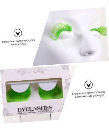 ABOOFAN 10 Pairs Halloween Extra Long False Eyelashes Lashes Halloween Dance Costume Eyelashes Cosplay Fake Lashes Green Eyelashes Curly Fancy Fake Chemical Fiber Gothic Extend Girl - Buy Online on SooperMarket.com